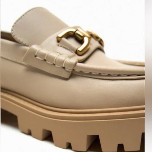Zara Leather Buckle Lug Sole Loafers - Picture 7 of 8